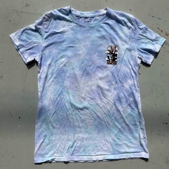 Women's Obey T-Shirt Multicolor Spell-Out S Streetwear Y2K Andre Giant Peace - Picture 2 of 12